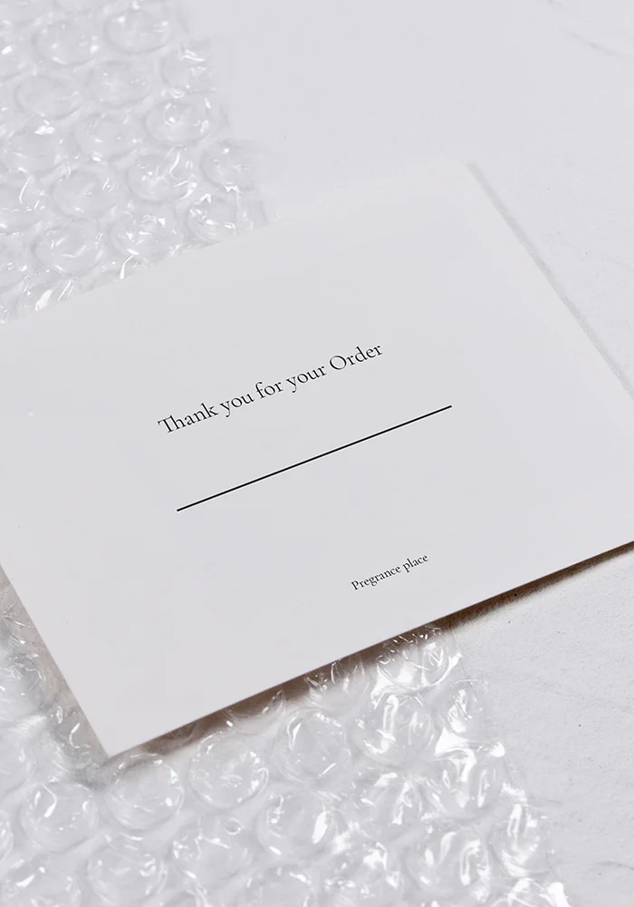 Thank you for your Order 문구가 담긴 감사 카드